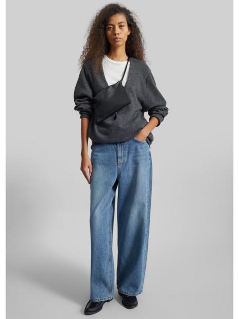 The Frankie Shop Issy Deep V-Neck Pullover - Dark Grey