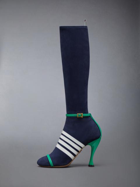 Thom Browne SOFT SUEDE TROMPE L'OEIL 4-BAR SANDAL BOOT 105MM