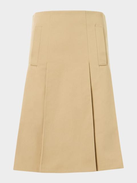 AKRIS Pleated Cotton Quilt Skirt