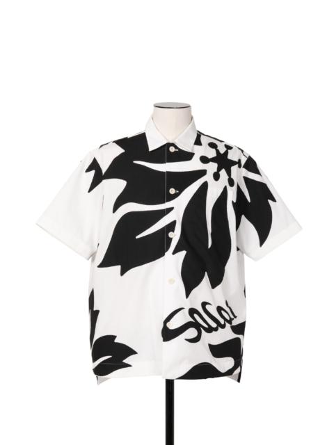 sacai Floral Embroidered Patch Cotton Poplin Shirt