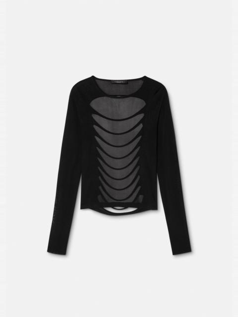 VERSACE Slashed Knit Sweater