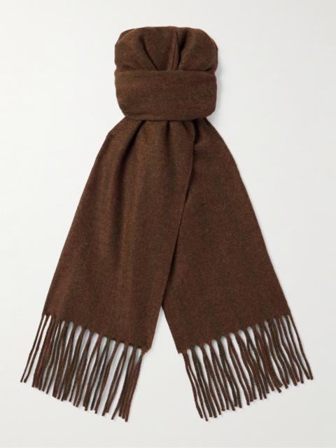 Loro Piana Striped Fringed Wool and Cashmere-Blend Twill Scarf