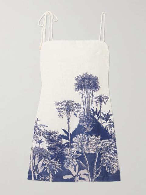 ANDRES OTALORA Tres Pm Printed Linen Mini Dress