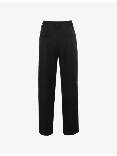 House of CB Hayden Wide-Leg Mid-Rise Stretch-Woven Trousers