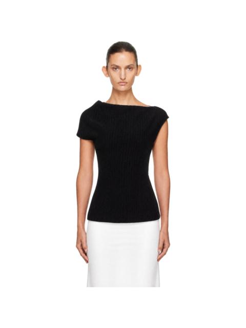 TOTEME Black One-Shoulder Top