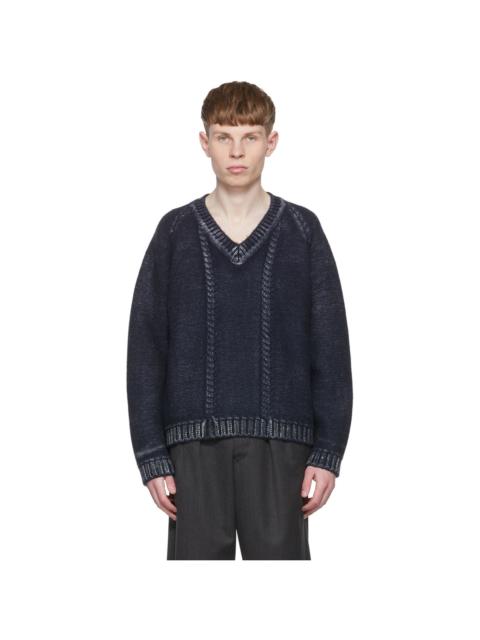 Maison Margiela Navy Wool Sweater