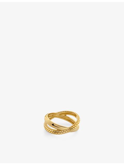 MONICA VINADER Heirloom Crossover 18ct yellow-gold plated vermeil sterling-silver ring