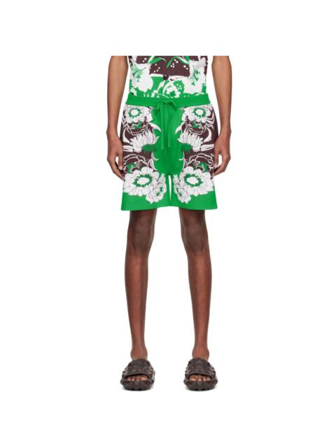 Green Viscose Shorts