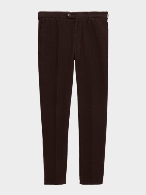 Brunello Cucinelli Men's Fine Corduroy Flat-Front Pants