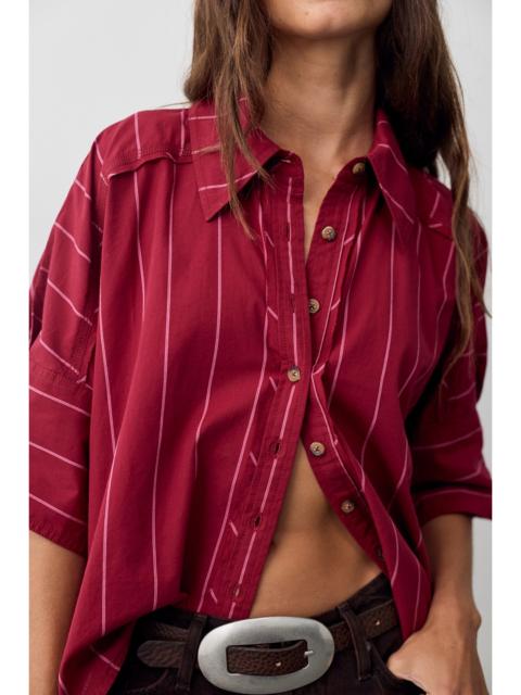 FREE PEOPLE We The Free Seaside Cotton Stripe Shirt