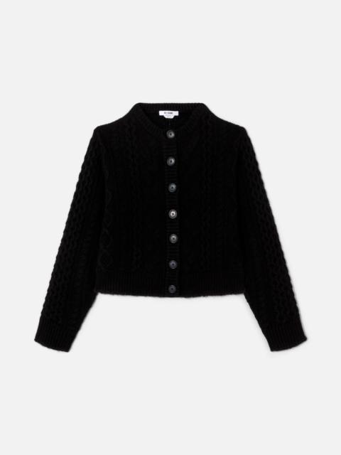 RE/DONE Cable Cardigan - Black
