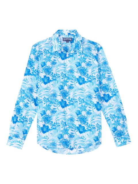Unisex Cotton Voile Lightweight Shirt Tahiti Flowers