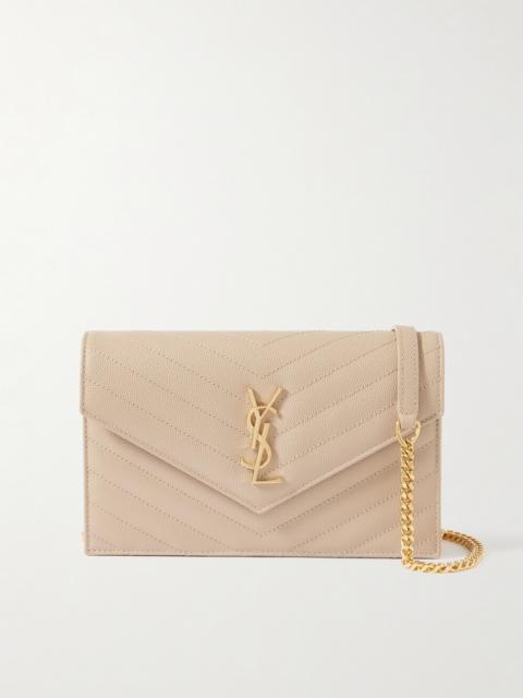 SAINT LAURENT Cassandre Quilted Full-grain Leather Shoulder Bag