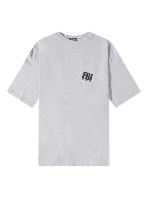 BALENCIAGA Balenciaga FBI Oversized T-Shirt 'Heather Grey Black' 681314TLVG91380