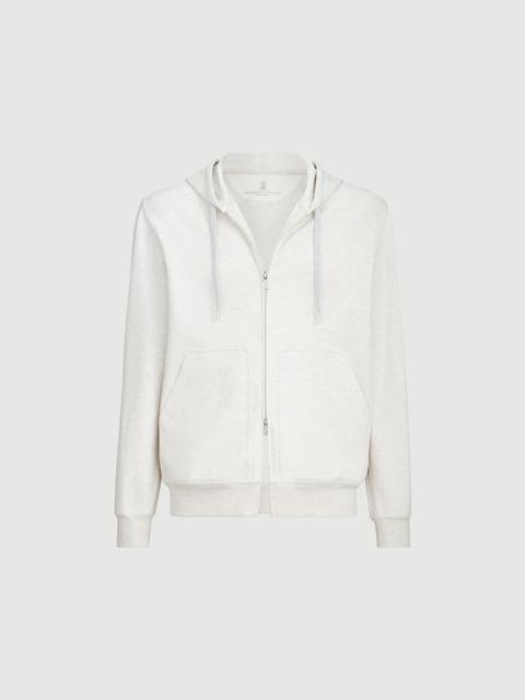 Brunello Cucinelli Techno cotton French terry double cloth hooded sweatshirt with zipper