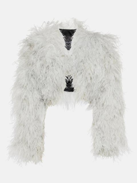 Dolce & Gabbana x Kim feather cropped jacket