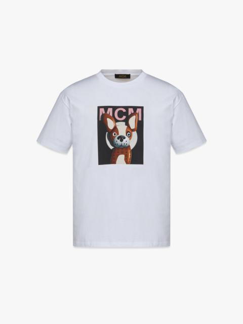 MCM M Pup Mugshot Print T-Shirt in Organic Cotton