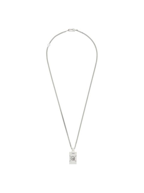 GUCCI Silver Trouble Andrew Edition 'Guccighost' Necklace