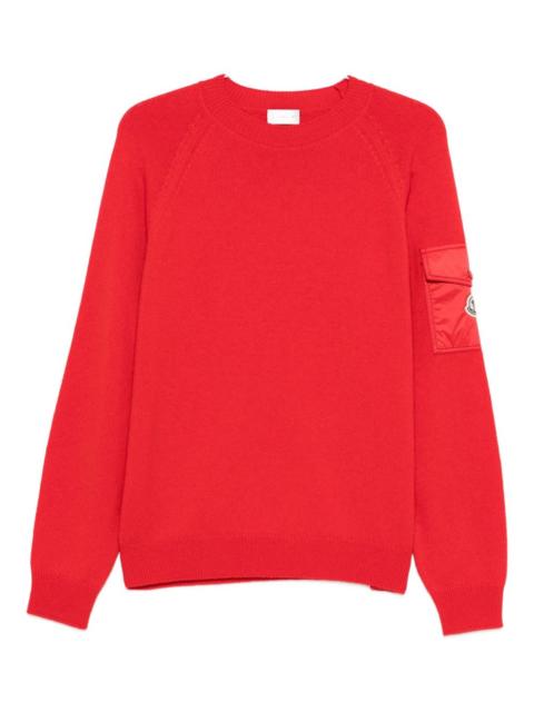 Moncler sleeve-pocket crew-neck sweater