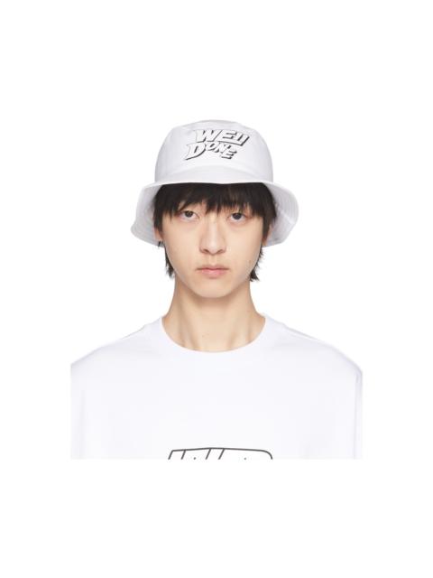 We11done White Basic Logo Bucket Hat