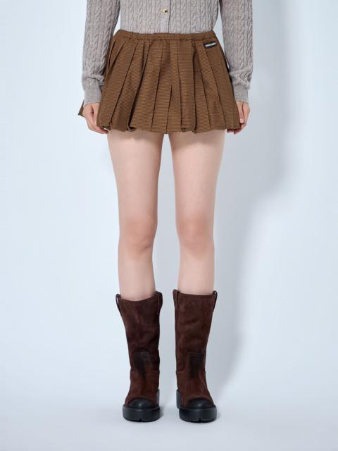 Miu Miu Pleated Gingham Check Mini Skirt