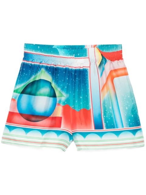 CASABLANCA Galaxy Court silk shorts