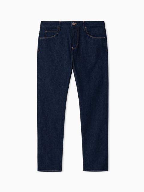 GIORGIO ARMANI Five-pocket, slim-fit, stretch cotton-denim trousers