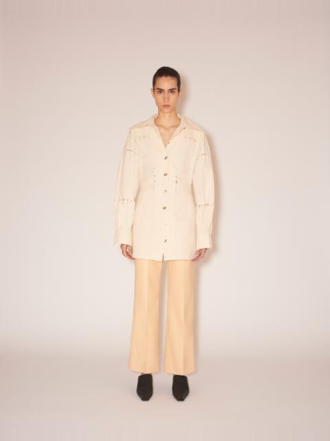 Nanushka FEDA - Heavy poplin laser-cut shirtdress - Creme