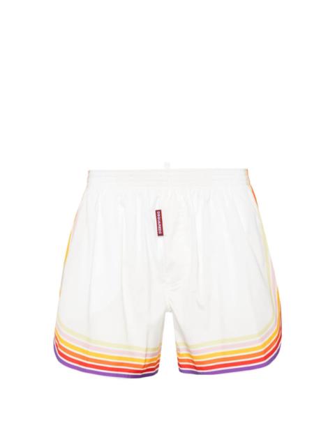 rainbow-print swim shorts