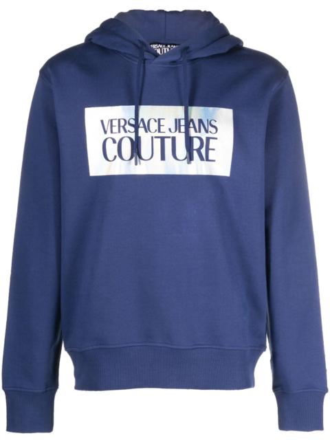 VERSACE JEANS COUTURE logo-print cotton hoodie