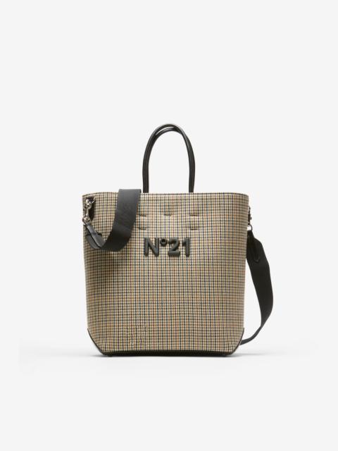 N°21 CHECKED LOGO-PLAQUE SHOPPER