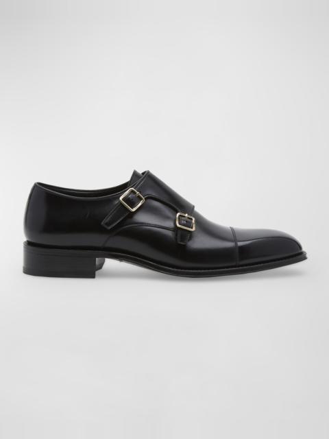 TOM FORD Men's Claydon Leather Double-Monk Strap Loafers