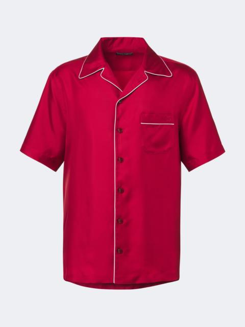 Dolce & Gabbana Silk satin bowling shirt