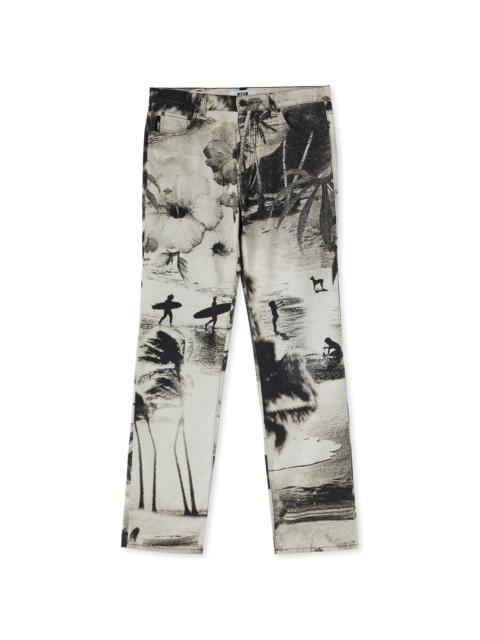 MSGM Straight-leg jeans with "MSGM Dreaming" print