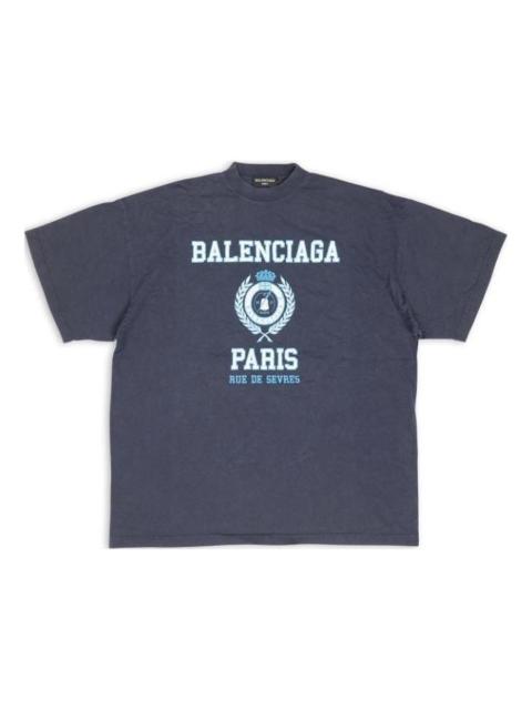 BALENCIAGA Balenciaga College Crest Oversized T-Shirt 'Navy' 694576TMV954140
