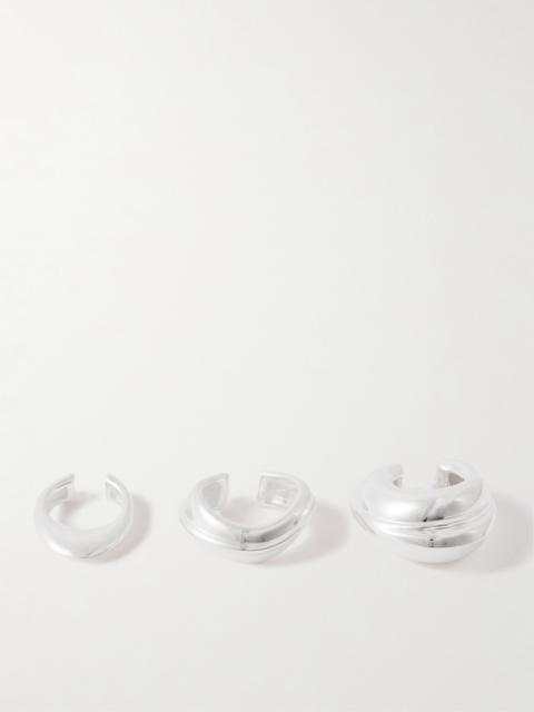 Completedworks Set Of Three Silver-plated Ear Cuffs