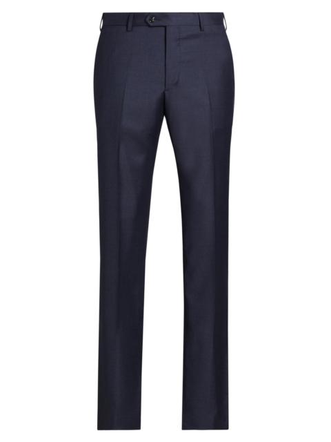 GIORGIO ARMANI Men's Textured Solid Wool Trousers - Dark Blue Wool