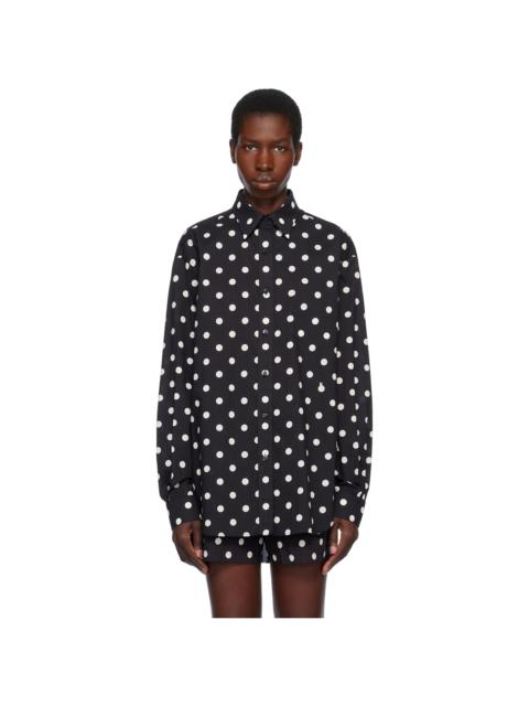 Moschino Black Allover Polka Dots Shirt