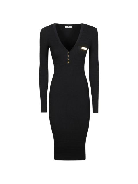 ELISABETTA FRANCHI V-neck button midi dress