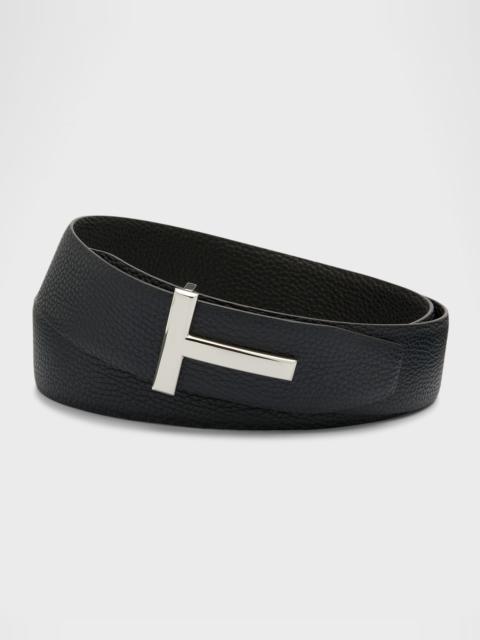 TOM FORD Men's Signature T Reversible Leather Belt