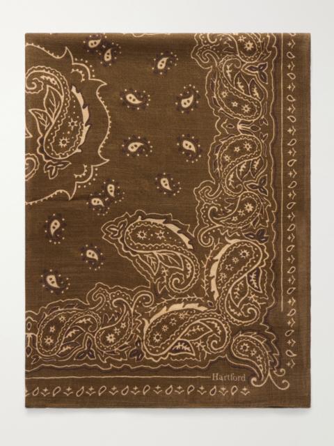 Hartford Printed Wool Scarf Green