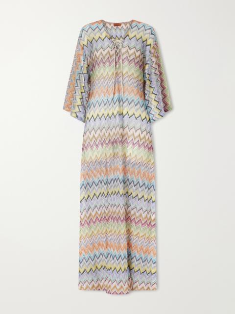 Missoni Striped Metallic Crochet-knit Coverup