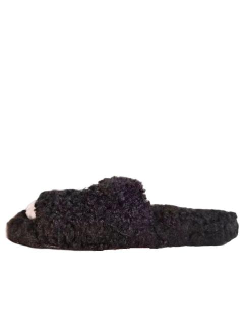 (WMNS) Balenciaga Furry Slides 'Black' 654261W2DO21008