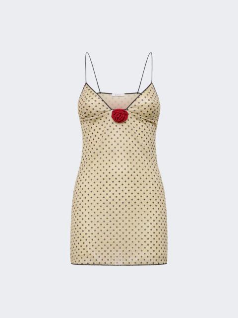 Oséree Lumiere Rose Pois Mini Dress Black Pois