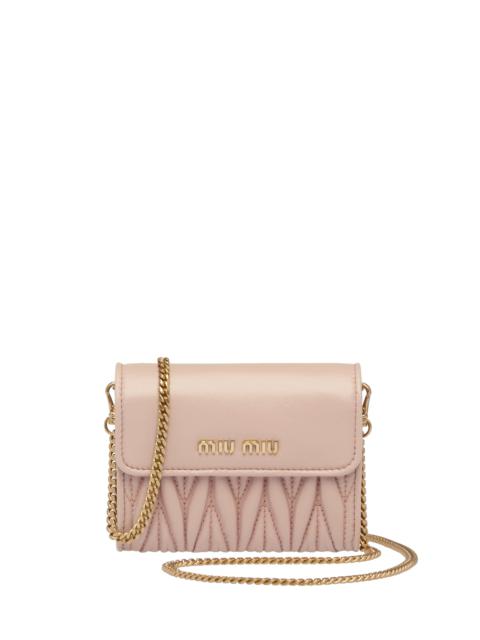 Miu Miu Nappa leather wallet with shoulder strap