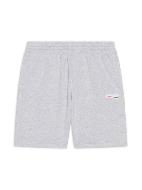 BALENCIAGA Men's Political Campaign Sweat Shorts in Grey