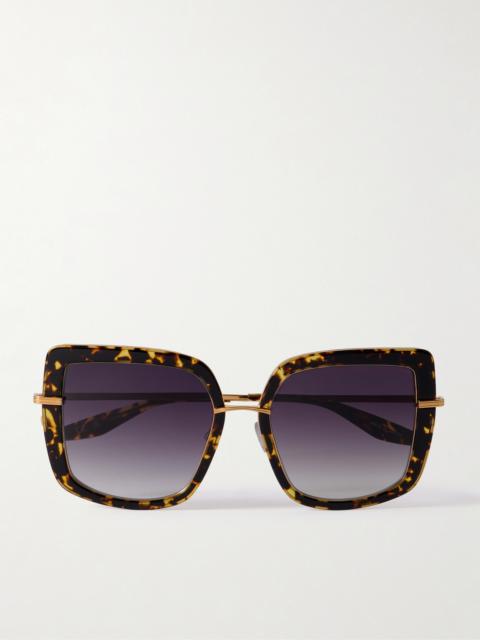 BARTON PERREIRA Margret Square-frame Tortoiseshell Acetate And Gold-tone Sunglasses