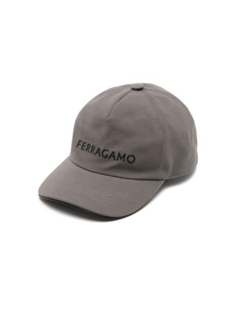 FERRAGAMO logo-rubberized canvas cotton cap