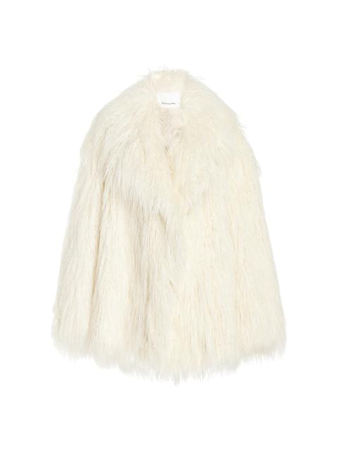 The Frankie Shop Liza Short Faux Fur Coat white