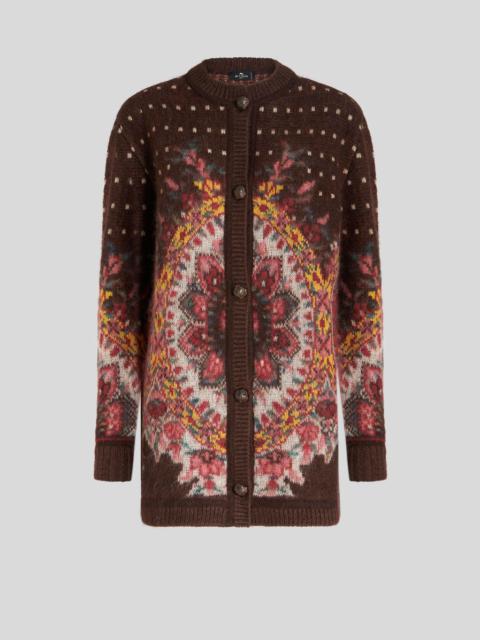 Etro ROUND NECK JACQUARD CARDIGAN